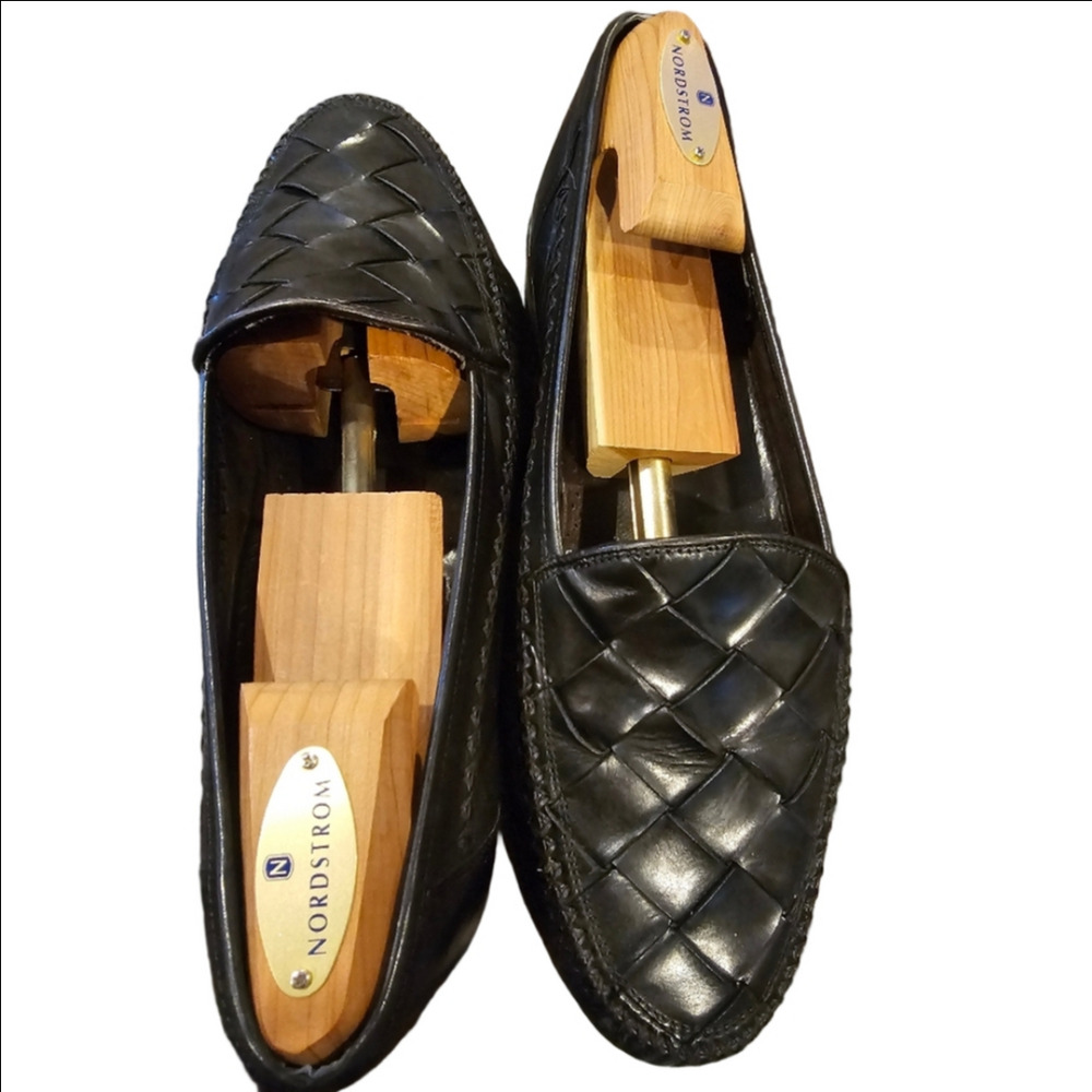 Bragano Woven Leather Flat Slip-On Loafers Size 9.5 M
